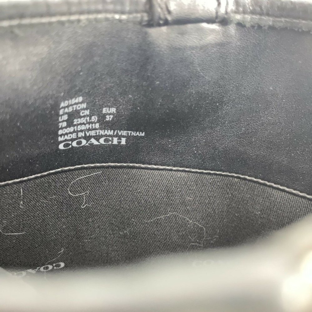 Coach Easton Black Leather Boots Sz 7 Riding - Picture 9 of 10